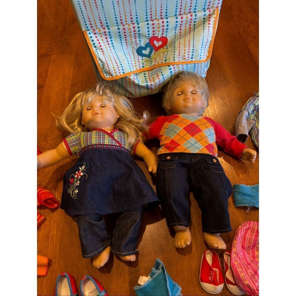 Vintage 2002 pleasant Company, American girl, doll, twin bundle with rolling cas
